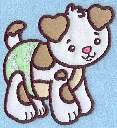 Embroidery Design: Baby Puppy applique<br> 5.68w X 4.97h