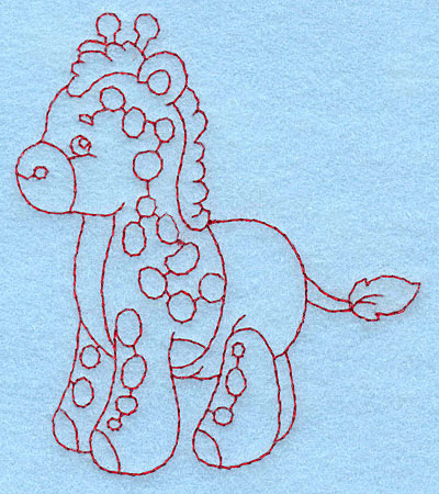 Embroidery Design: Baby Giraffe redwork<br> 3.38w X 3.89h