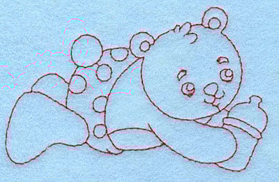 Embroidery Design: Baby Bear redwork<br> 3.89w X 2.45h
