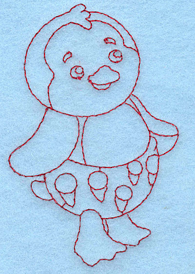 Embroidery Design: Baby Penguin redwork<br> 2.50w X 3.88h