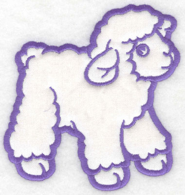 Embroidery Design: Lamb applique<br>4.61w X 5.00h