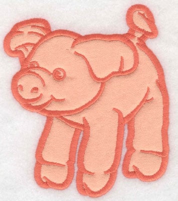 Embroidery Design: Piglet applique <br>4.28w X 5.00h
