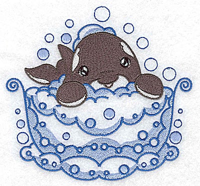 Embroidery Design: Bubble bath dolphin large<br> 4.97w X 4.66h | Embroidery Legacy Embroidery Design: Bubble bath dolphin large<br> 4.97w X 4.66h