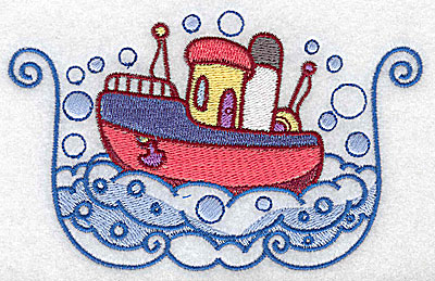 Embroidery Design: Bubble bath boat large<br> 4.98w X 3.15h