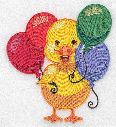 Embroidery Design: Duck with balloons large<br> 4.30w X 4.96h