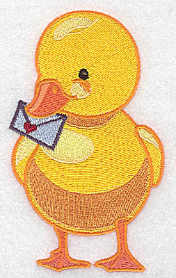 Embroidery Design: Duck with envelope large<br> 2.96w X 4.96h