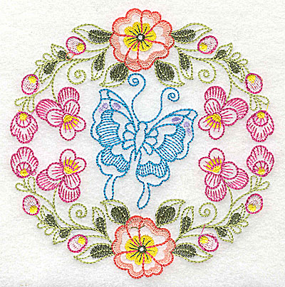 Embroidery Design: Brilliant Butterfly J medium<br> 4.95w X 5.10h