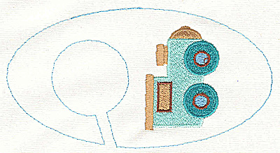 Embroidery Design: Closet divider boys Train Engine<br> 5.40w X 2.91h