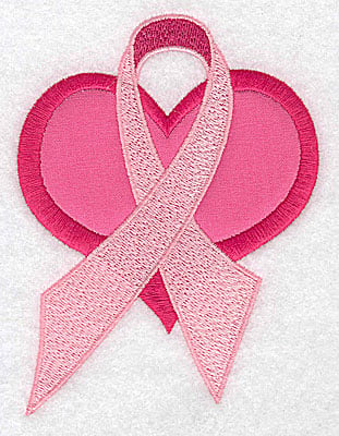 Embroidery Design: Heart with ribbon on top large applique<br> 3.75w X 4.93h