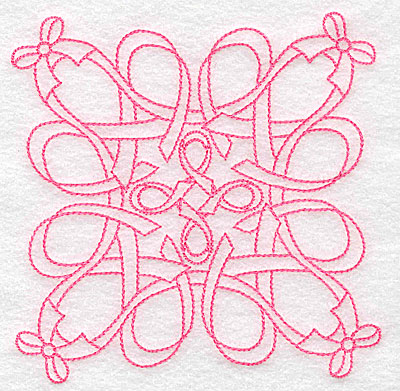 Embroidery Design: Ribbons and bows rework large<br> 4.98w X 4.98h