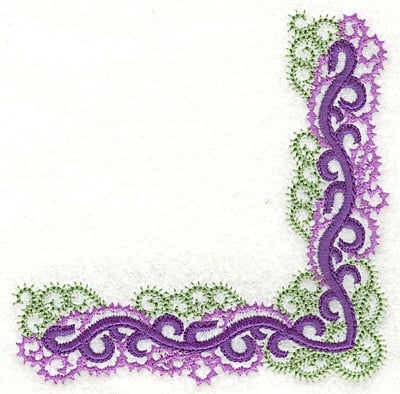 Embroidery Design: Curly swirls corner large<br> 4.14w X 4.14h