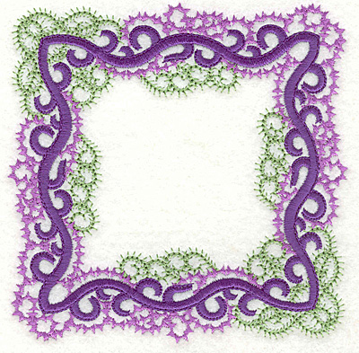 Embroidery Design: Curly swirls frame large<br> 4.96w X 4.96h