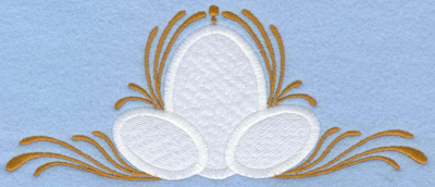 Embroidery Design: Easter eggs applique with swirls large <br>6.98w X 2.92h