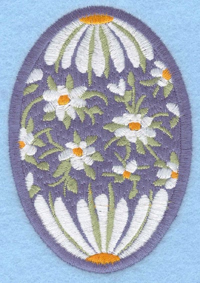 Embroidery Design: Easter egg applique large daisy<br>2.66w X 3.90h | Embroidery Legacy Embroidery Design: Easter egg applique large daisy<br>2.66w X 3.90h