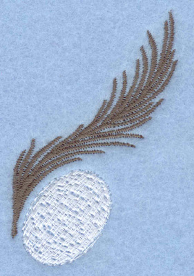 Embroidery Design: Easter egg with feather<br>1.87w X 2.70h
