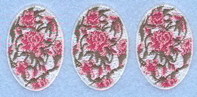 Embroidery Design: Three eggs rose<br>3.87w X 1.78h