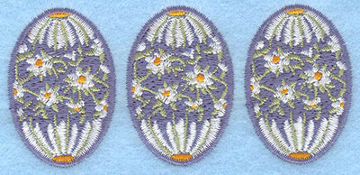 Embroidery Design: Three eggs daisy<br>3.87w X 1.78h