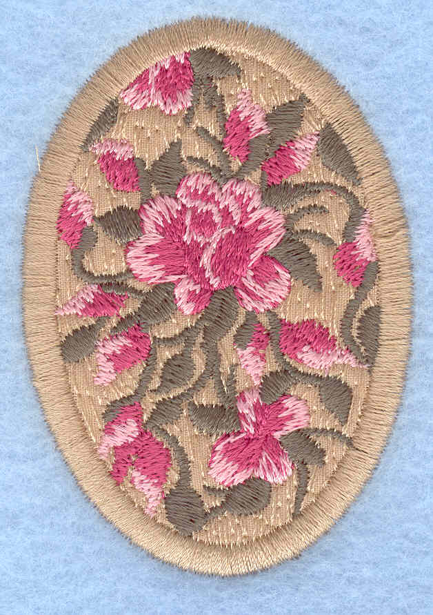 Embroidery Design: Easter egg applique medium rose tan<br>1.91w X 2.74h | Embroidery Legacy Embroidery Design: Easter egg applique medium rose tan<br>1.91w X 2.74h