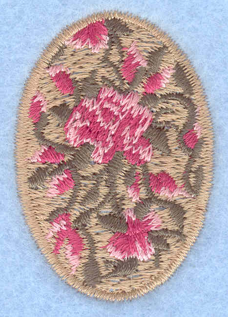 Embroidery Design: Easter egg small rose tan<br>1.37w X 2.02h