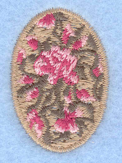 Embroidery Design: Easter egg mini rose tan<br>1.06w X 1.56h