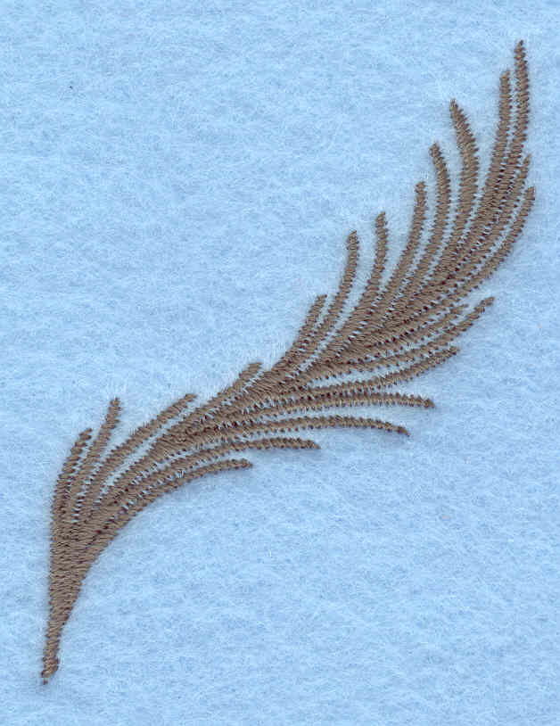 Embroidery Design: Single feather<br>1.87w X 2.40h | Embroidery Legacy Embroidery Design: Single feather<br>1.87w X 2.40h