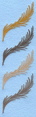 Embroidery Design: Four feathers<br>1.87w X 6.70h | Embroidery Legacy Embroidery Design: Four feathers<br>1.87w X 6.70h