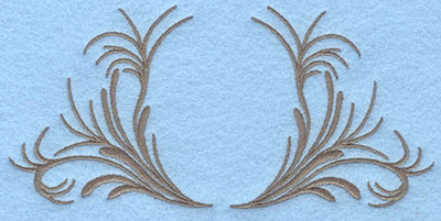 Embroidery Design: Two sided leafy swirls <br>6.21w X 2.95h | Embroidery Legacy Embroidery Design: Two sided leafy swirls <br>6.21w X 2.95h