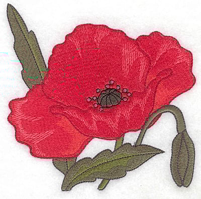 Embroidery Design: Poppy large<br> 4.94w X 5.00h
