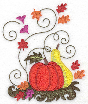 Embroidery Design: Pumpkin and gourd large <br> 4.14w X 4.97h | Embroidery Legacy Embroidery Design: Pumpkin and gourd large <br> 4.14w X 4.97h