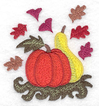 Embroidery Design: Pumpkin and gourd<br> 2.80w X 2.99h