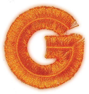 Embroidery Design: Fringe Block Letter G<br>2.78" x 2.87"
