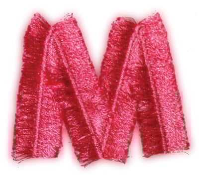 Embroidery Design: Fringe Block Letter M<br>3.03" x 2.53"