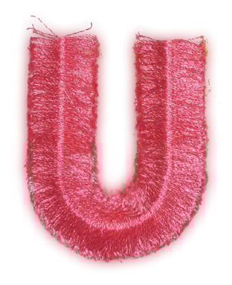 Embroidery Design: Fringe Block Letter U<br>2.05" x 2.57"