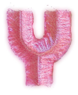 Embroidery Design: Fringe Block Letter Y<br>1.91" x 2.24"