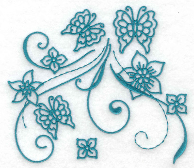 Embroidery Design: Butterfly trio large<br> 4.97w X 4.38h