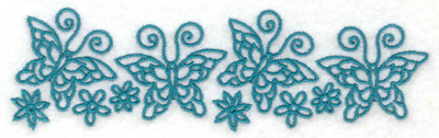 Embroidery Design: Row of butterflies<br> 5.46w X 1.61h