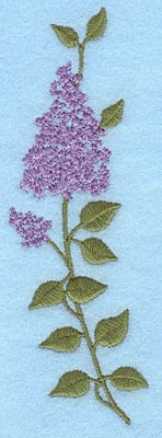 Embroidery Design: Lilac bloom C <br>1.62"w X 5.00"h