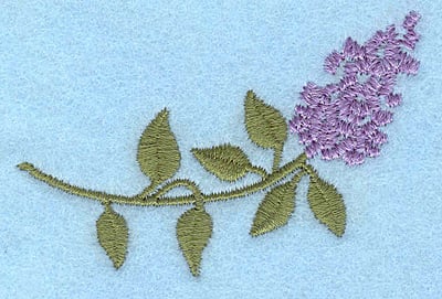 Embroidery Design: Lilac bloom single <br>2.62"w X 1.85"h