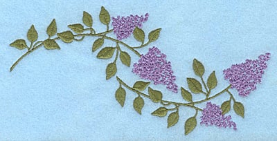 Embroidery Design: Lilac blooms E <br>7.00"w X 3.43"h