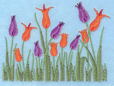 Embroidery Design: Tulip garden A <br>4.98"w X 3.73"h