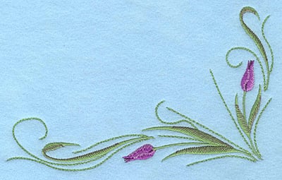 Embroidery Design: Tulips mauve B <br>7.00"w X 4.49"h