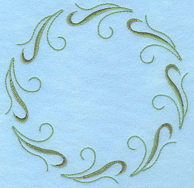 Embroidery Design: Tulip leaves circle <br>7.00"w X 7.00"h