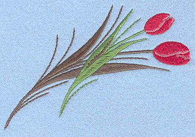 Embroidery Design: Tulips rose colored A <br>4.95"w X 3.72"h