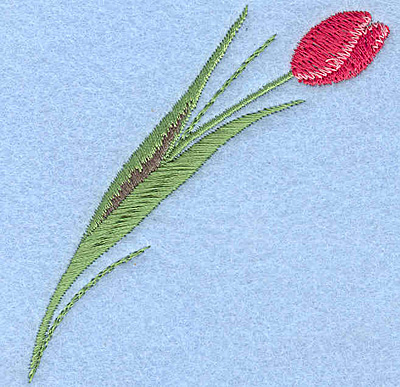 Embroidery Design: Tulip rose colored single <br>2.93"w X 3.20"h