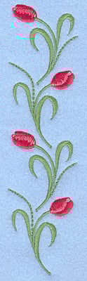 Embroidery Design: Tulips rose colored four <br>1.78"w X 7.00"h