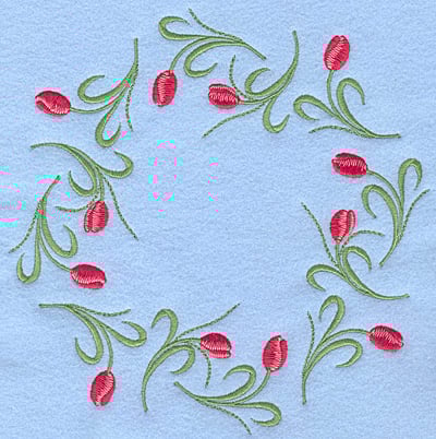 Embroidery Design: Tulip circle B <br>7.50"w X 7.50"h