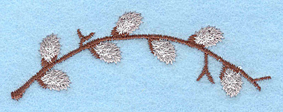 Embroidery Design: Pussy Willow B <br>3.16"w X 1.15"h