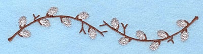 Embroidery Design: Pussy Willow C <br>6.06"w X 1.39"h