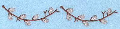 Embroidery Design: Pussy Willow D <br>6.36"w X 1.15"h