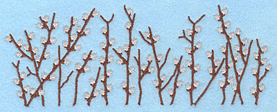 Embroidery Design: Pussy Willow E  <br>7.00"w X 2.69"h